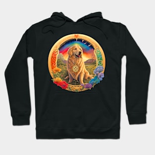 Golden Retriever in a Garden 2 Hoodie